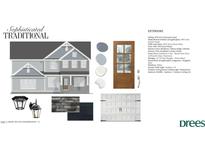 Sophisticated traditional exterior featuring uncertain gray siding, storm cloud accents, and pure white trim at 2038 Kelsey Ct, Hillsborough, NC 27278