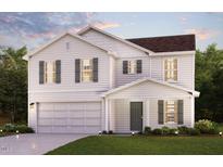 Two-story home with gray shutters and a two-car garage at 7515 Tanager Dr, Snow Camp, NC 27349