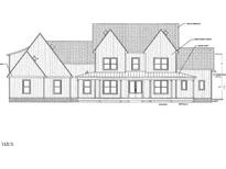 Detailed elevation plan showcasing the front of the craftsman style house with covered porch at 975 Wilbon Rd, Holly Springs, NC 27540