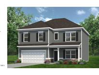 Charming two-story home with gray siding, white trim, and an attached two-car garage at 55 E Victory View. Ter, Smithfield, NC 27577