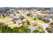 Expansive aerial view of the neighborhood featuring mature trees and well-maintained homes at 3337 Scarlet Oak Dr, Mebane, NC 27302