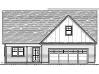 Charming house elevation showing the facade with garage, windows and door at 116 Boyce Ct, Sanford, NC 27332