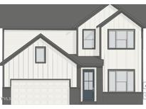New construction showing exterior elevation with two-car garage and modern windows at 412 Marthas View Way Way, Wake Forest, NC 27587