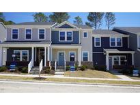 Attractive new construction townhomes featuring varying color schemes and welcoming front porches at 3725 Rosebush Dr, Zebulon, NC 27597