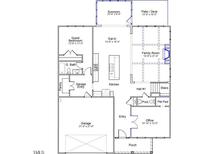 Layout of a home with a living room, kitchen, bedrooms, bathrooms, garage, and office space at 240 Augusta Pond Way # 122, Raleigh, NC 27603