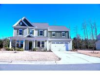 Charming two-story home with a two-car garage and well-maintained landscaping at 1136 Knotty Oaks Dr, Apex, NC 27523