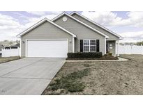 Charming single-story home with a well-maintained lawn and attached two-car garage, creating a welcoming curb appeal at 113 Pebble Brook Ct, Rocky Mount, NC 27804