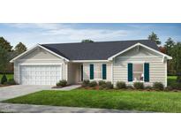 Charming single-story home with a two-car garage, light beige siding, and well-manicured front lawn at 158 Gobbler Dr, Smithfield, NC 27577