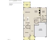 Detailed first floor plan layout showcasing the kitchen, dining, breakfast, and Gathering rooms at 548 Jocund St # 15, Rolesville, NC 27571