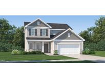 Charming two-story home showcasing stone accents, neutral siding, and an attached two-car garage at 3725 Massey Pond Trl, Raleigh, NC 27616