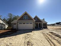 New construction home featuring a three car garage and a modern exterior at 100 Spumante Ct, Princeton, NC 27569