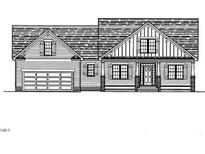 Charming single-Gathering home with a two-car garage, traditional windows and shutters, and vertical siding at 896 Olive Branch Dr, Smithfield, NC 27577