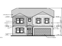 New construction home features an attached two-car garage and charming shutter details at 1129 Mashie Ln, Rocky Mount, NC 27804