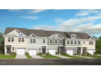 Charming townhome exteriors featuring varied color palettes, complemented by attached garages and inviting curb appeal at 280 Hank Way, Angier, NC 27501
