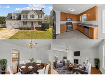 Charming two-story home featuring a welcoming front porch, dormer windows, and a two-car garage at 4945 Saulsridge Rd, Raleigh, NC 27603