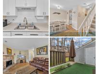 Interior collage of the kitchen, dining room, living room and backyard at 7305 Sandy Creek Dr, Raleigh, NC 27615