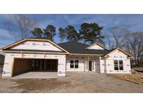 Charming single-story home featuring an attached two-car garage and durable black shingle roofing at 1595 Pecan Drive # 28, Nashville, NC 27856