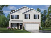 Charming two-story home featuring a brick foundation, black shutters, and a well-manicured lawn at 1100 Ursa Major Ct, Wendell, NC 27591