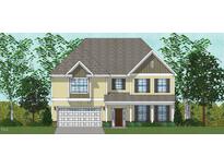 Charming two-story home featuring a symmetrical facade, a well-maintained lawn, and professionally-landscaped yard at 331 Augusta Pond Way # 173, Raleigh, NC 27603