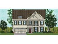 Charming two-story home featuring a covered porch, detailed windows, and manicured landscaping at 307 Augusta Pond Way # 167, Raleigh, NC 27603