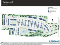 Tanglewood community map showing home sites, trails, and key locations within the neighborhood at 3606 Soaring Elm Dr, Durham, NC 27703