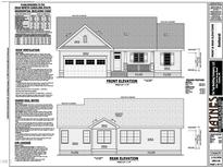 Detailed front elevation of a home design with brick veneer and siding at 143 Royal Ave, Selma, NC 27576
