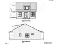 Blueprint of the home showcasing the front elevation, design, and architectural details at 81 Pond View Ct, Rocky Mount, NC 27801