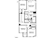 Upstairs floor plan of home featuring bedrooms, bathrooms, owners suite and laundry room at 211 Faith Ave, Sanford, NC 27330