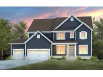 New construction home with a two-car garage, covered porch, beautiful lawn and professional landscaping at 382 Belmont Stakes Ln, Wendell, NC 27591