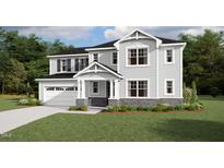 Beautiful new construction home with stone accents, attached garage, and covered entryway at 1805 Harrell Cove Ct # 180 Eldorado Fc, Fuquay Varina, NC 27526
