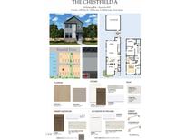 Detailed floorplan showcasing kitchen, bedrooms, living spaces and garage of the Chesterfield A model at 14 Relaxing Way, Pittsboro, NC 27312