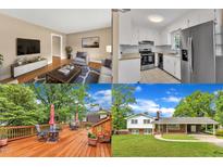 Property views include a cozy living room, modern kitchen, and spacious outdoor deck at 154 Luther Rd, Raleigh, NC 27610