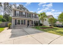 Charming two-story home featuring neutral siding, black shutters, and a well-maintained front yard at 2024 Spring Creek Dr, Durham, NC 27704
