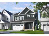 Charming two-story home with gray siding, white trim, and a welcoming front porch at 334 Beacon Dr, Pittsboro, NC 27312