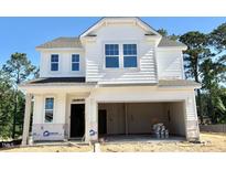 Charming two-story home featuring a modern white exterior with large windows and an attached two-car garage at 203 Steel Spring Rd # 21, Angier, NC 27501