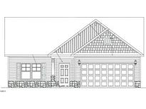 Charming one-story home with detailed line drawings showcasing its architectural design and curb appeal at 45 Malbec Way, Youngsville, NC 27596