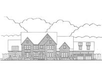 Illustration showing a charming two-story home with detailed architectural design and a two-car garage at 1708 Legacy Ridge Ln, Wake Forest, NC 27587