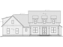 Detailed architectural drawing showcases the symmetrical facade with gabled roof and evenly spaced windows at Lot 13H Good Shepherd Trl, Spring Hope, NC 27882