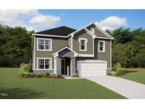 Charming two-story home with stone accents, attached garage, and inviting curb appeal at 236 Golfview Ave, Benson, NC 27504