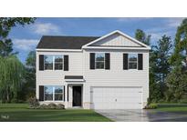 Charming two-story home with white siding, black shutters, and well-manicured front lawn at 7270 Michelle Rd, Rocky Mount, NC 27803