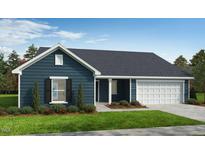 Charming single-story home with a welcoming porch, manicured lawn, and attached two-car garage at 49 Brodhead Dr, Fuquay Varina, NC 27526