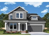 Charming two-story home featuring gray siding, white trim, and a welcoming front porch at 49 Cozy Hvn, Fuquay Varina, NC 27526