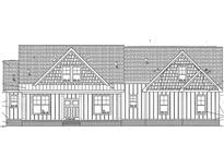 Detailed elevation showcasing a charming home design, featuring vertical siding, double windows, and a double-door entry at 1917 Hallertau Ct, Wendell, NC 27591