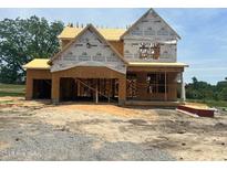 Under-construction home featuring a two-story design with a framed facade, showcasing future architectural details at 209 Atkins Rd, Cameron, NC 28326