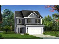Charming two-story home with gray siding, black shutters, and an attached two-car garage at 2014 Cross Bones Blvd # 30, Durham, NC 27703