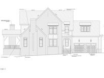 A detailed elevation showcasing the brick veneer and fiber-cement siding of this charming two-story home at 209 Old Mill Pl, Durham, NC 27705