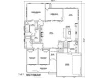 Detailed first-floor plan showcasing the layout of the bedrooms, kitchen, and living spaces at 264 Deer Tail Ln # 33, Fuquay Varina, NC 27526