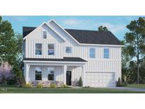 Charming two-story home with white siding, a covered porch, and a well-manicured lawn at 109 Bronco Pace Dr, Clayton, NC 27520