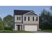 Charming two-story home with a brick and siding facade, complemented by a manicured lawn at 600 Stream Walk Xing, Wendell, NC 27591