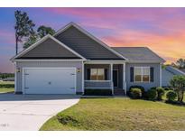 Charming single-Gathering home with a two-car garage, landscaped lawn, and covered front porch at 41 Tan Oak Dr, Selma, NC 27576